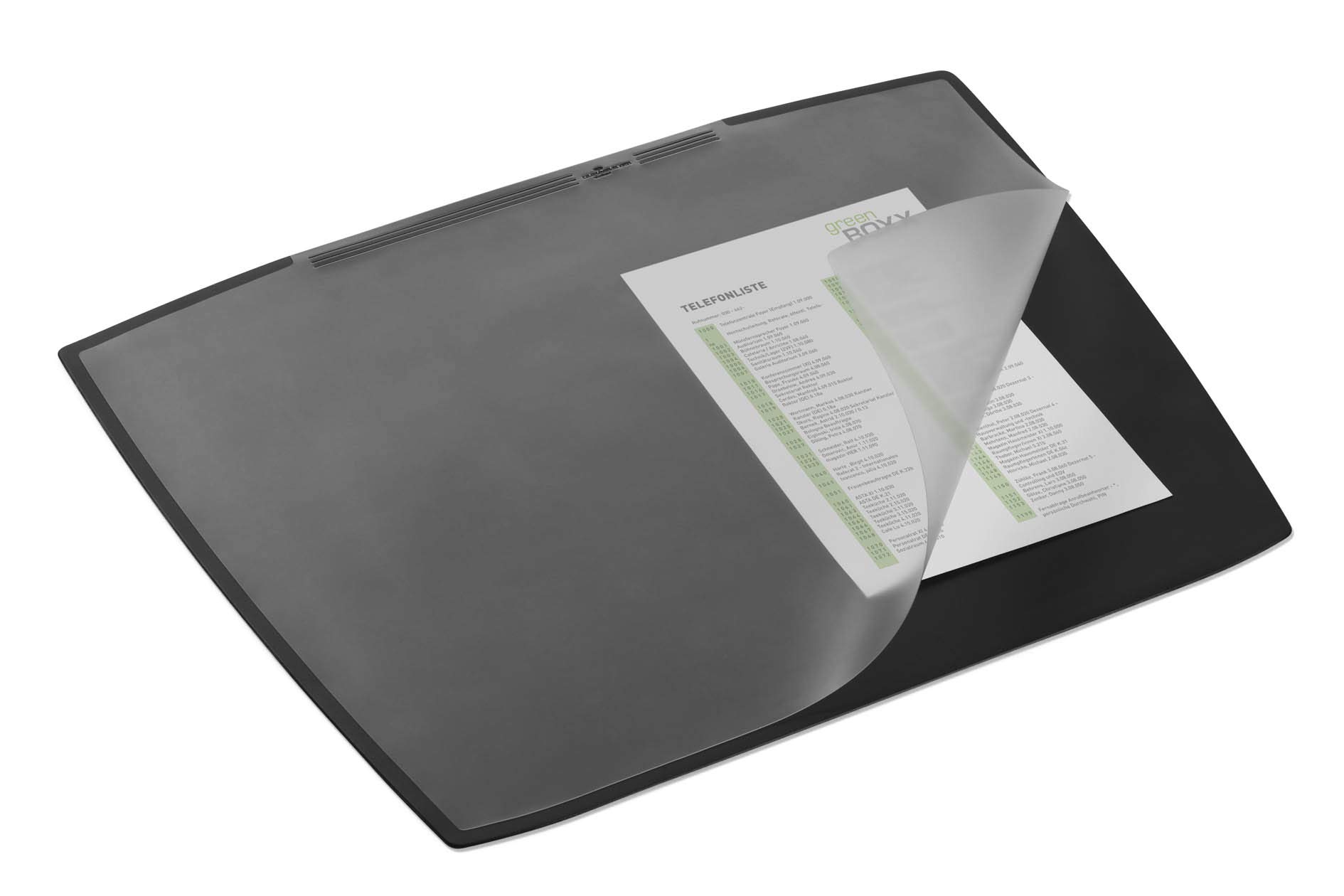 Durable Schreibunterlage Artwork (mit transparenter Abdeckung, 650 x 520 mm) schwarz, 720101