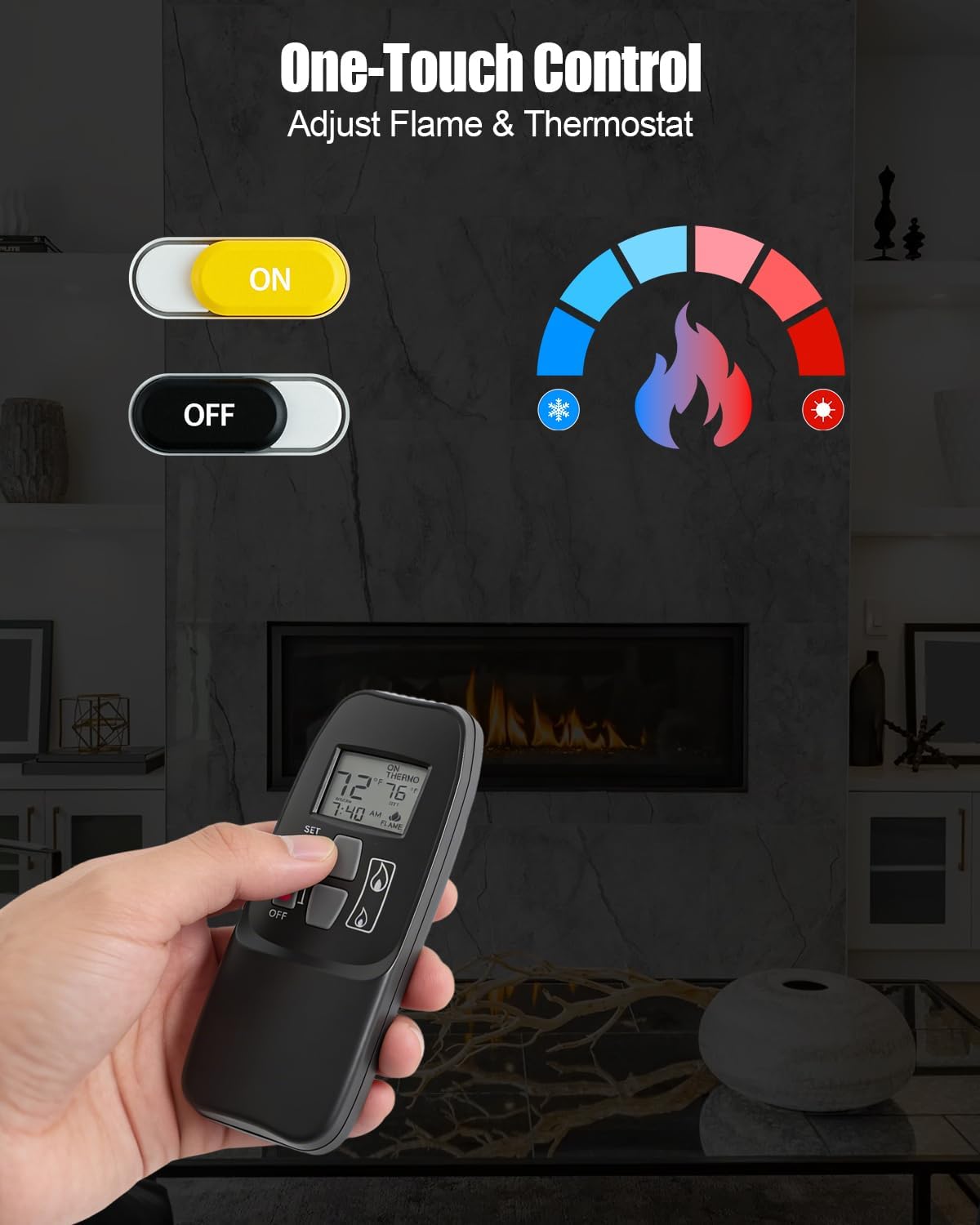 Fireplace Remote Control Without Battery Fit for Maxitrol G6R-R3AM Control Module Receiver Replace 4001910 G6R-H3T5 4001038 G6R-H3T5-ZV