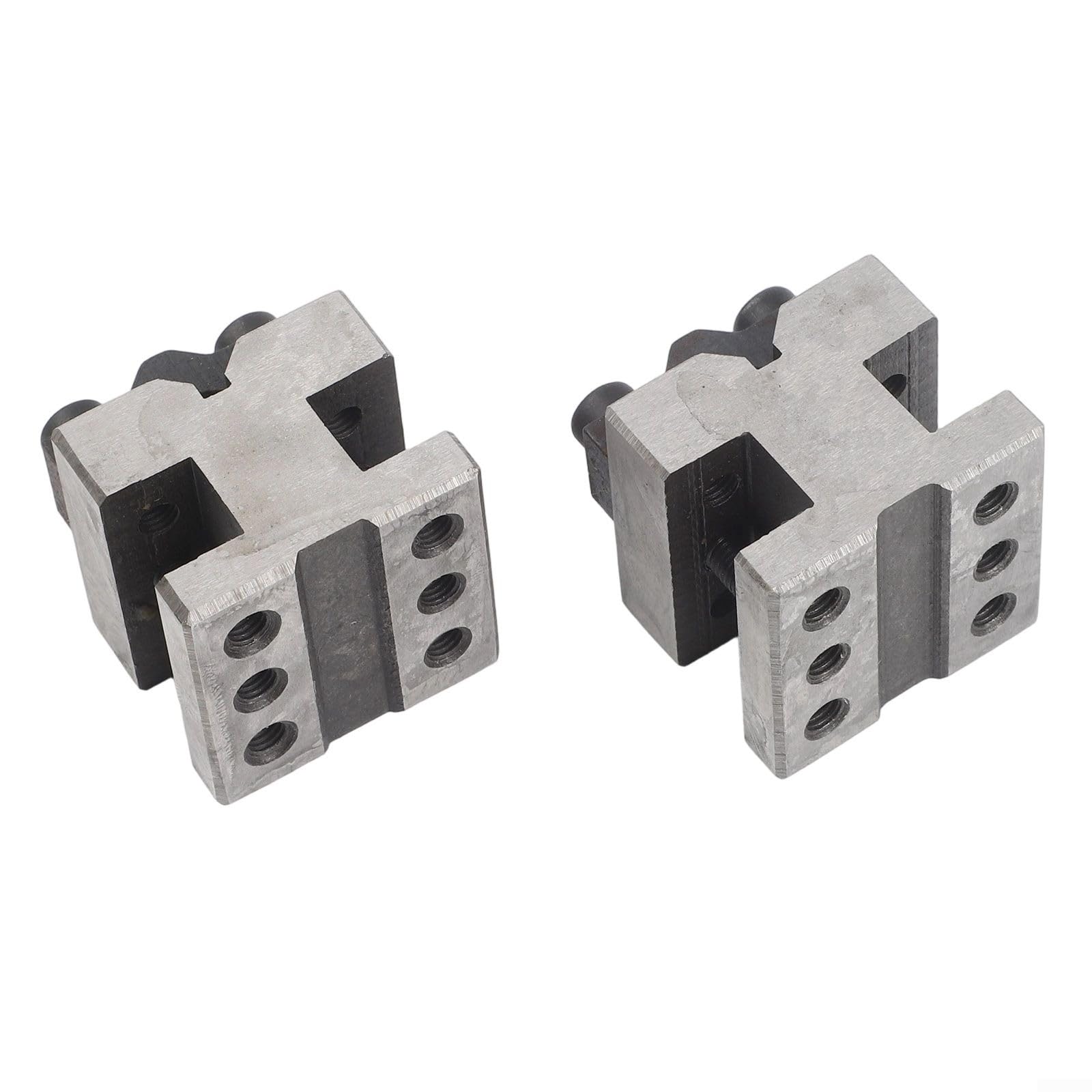 Coppia di V-Blocks, con morsetti, in acciaio temprato, impianto di messa a terra a 90 gradi, per foratura e fresatura, centro quadrato parallelo, entro 0,01 pollici, 35x35x30mm,