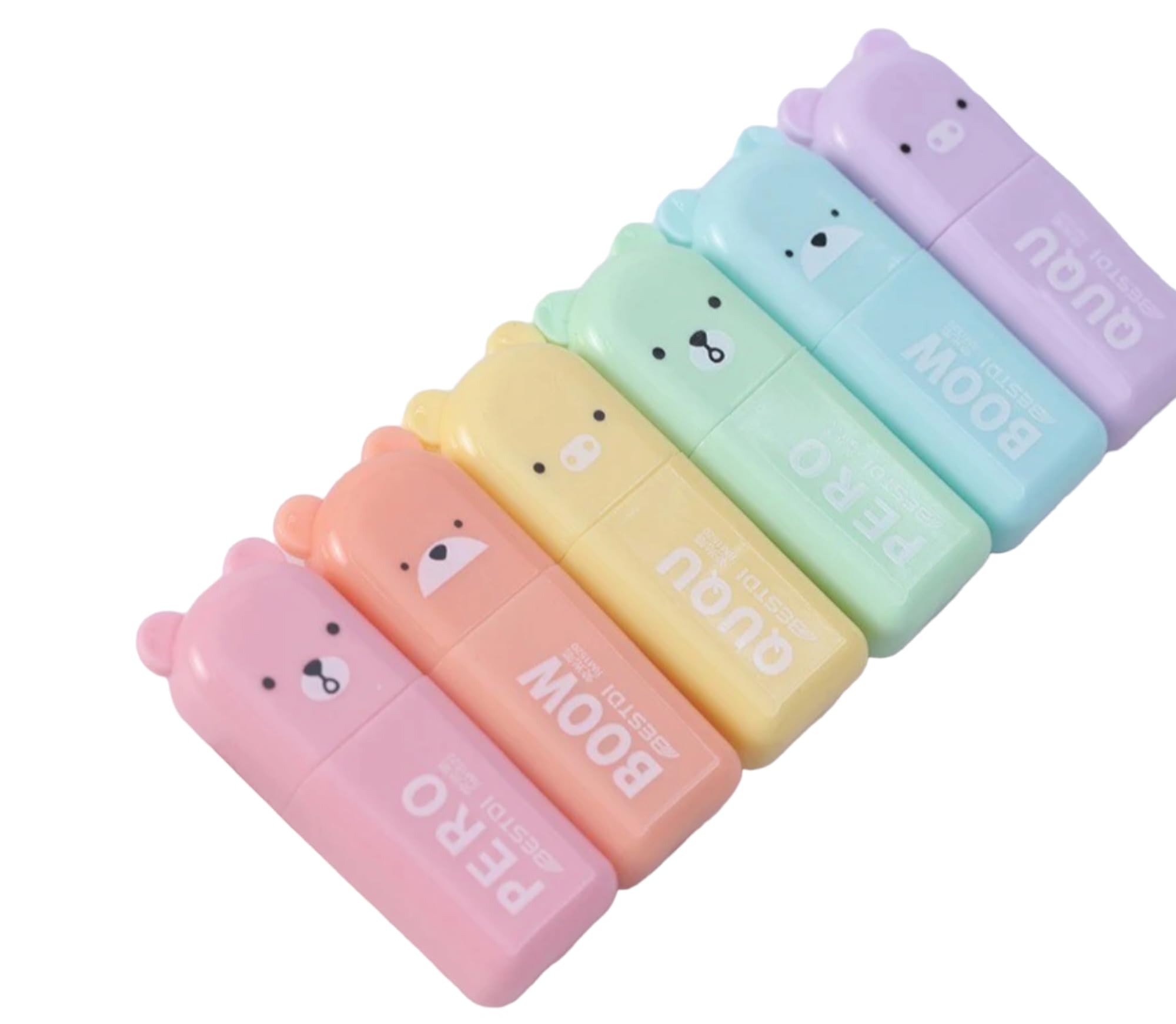 Teccyii Bear Highlighter Pens Kawaii Highlighters Cute Stationary Markers Pastel Pens Office School Supplies Chisel Tip Water Based Quick Dry Notes - Image 2