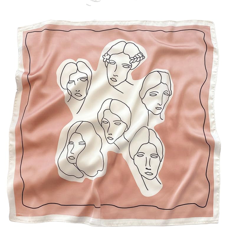 GIMIRO Frauen 70x70cm Schal Simulierte Seide Blumen Schal Krawatte Hahnentritt-Bandana