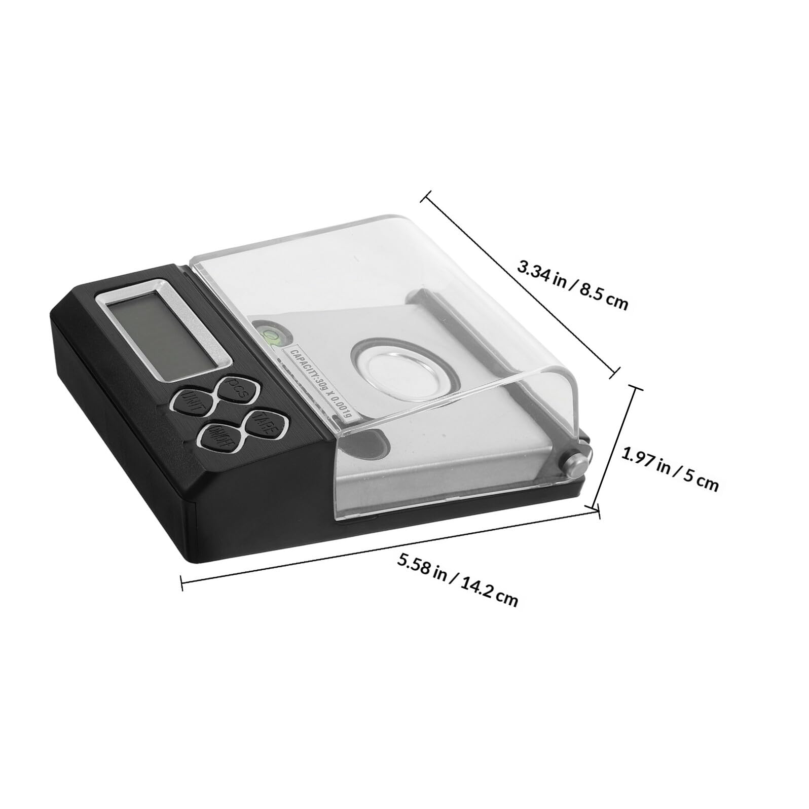 CALLARON Bilancia Digitale Tascabile Precisione 30g/0,001g Piatto Sensibile, Scala Milligrammo per Laboratorio e Analisi Scientifiche, Struttura Plastica Robusta per Uso Clinico e