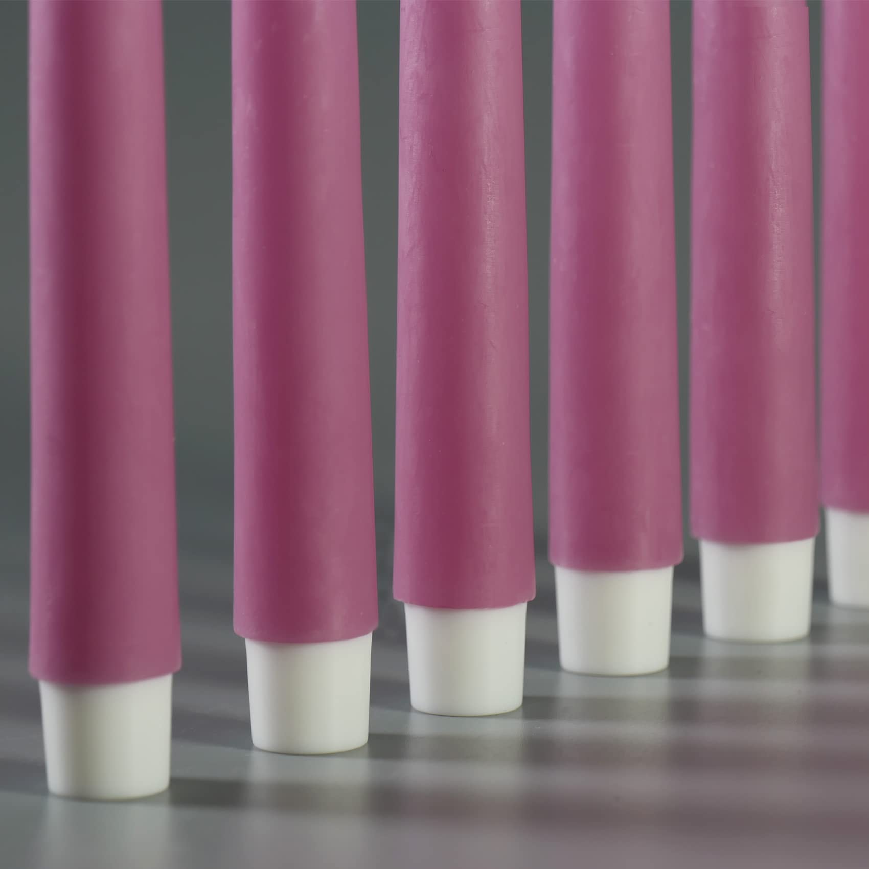 Eywamage Hot Pink Flickering Flameless Taper Candles with Remote, Real Wax Battery Operated LED Candlesticks Set of 6