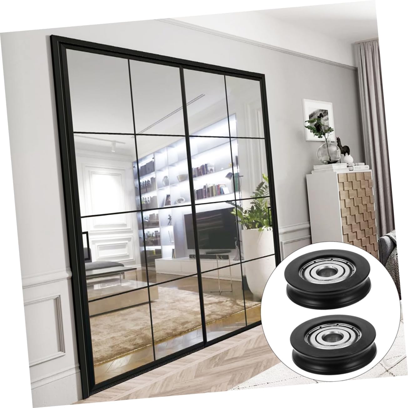 OSALADI 4pcs Nylon Guide Pulleys for Doors Type Groove Wheel Rolling Bearings and Easy to Install for Cabinet Doors and Mechanical Equipment