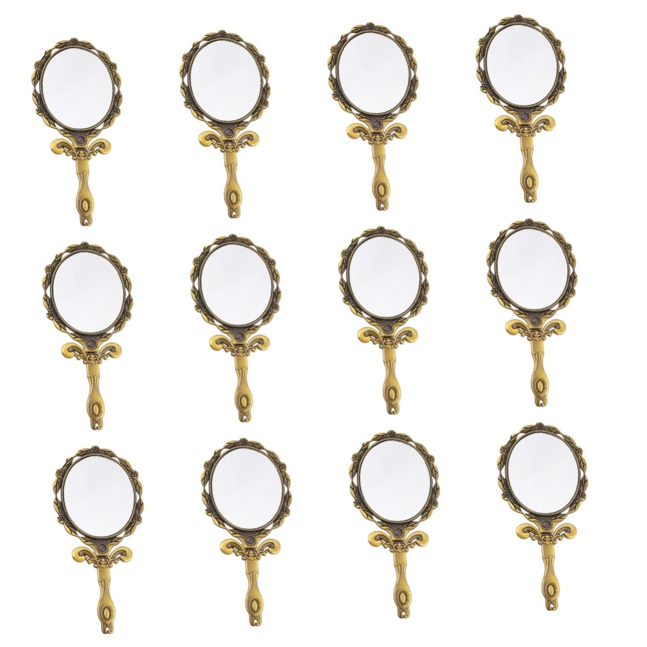 12 Piezas Espejo De Mano Antiguo Con Asa Espejo De Mano Antiguo Para Mujer Espejo De Viaje Espejos De Mano Con Mango Espejo De Mano Princesa Peines Pliegue Hombre Manejar Espejo