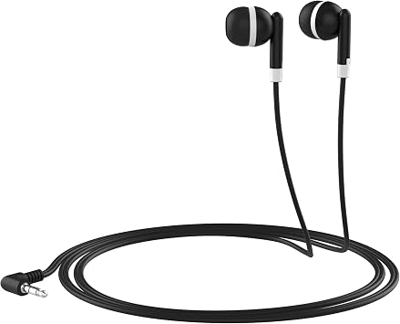 Maeline Bulk Earphones with 3.5mm Headphone Plug - 1000 Pack Wholesale Set - Black