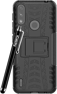 iCatchy For Motorola Moto E7i Power Case, Heavy Duty Hard Tough Dual Layer Hybrid Shockproof Cover compatible With Motorola Moto E7i Power Phone Case (Black)