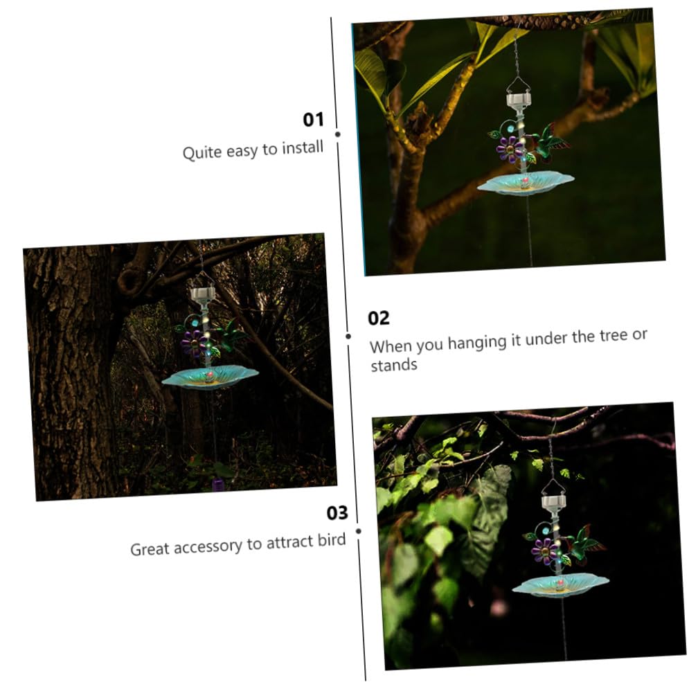Outdoor Garden Bird Feeder Solarlicht Hängende Eisenzufuhr Vogelbedarf