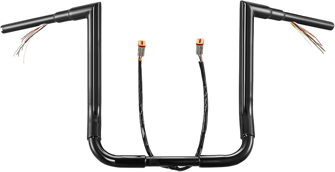 1.5" Fat Ape Hanger 14" Rise Bagger Handlebar for Harley 1996-2006 Street Electra Glide/Ultra Limited with CAN-Bus Wire Right-angle Bar, Gloss Black