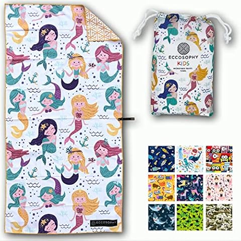 ECCOSOPHY Microfiber Kids Beach Towels Cover