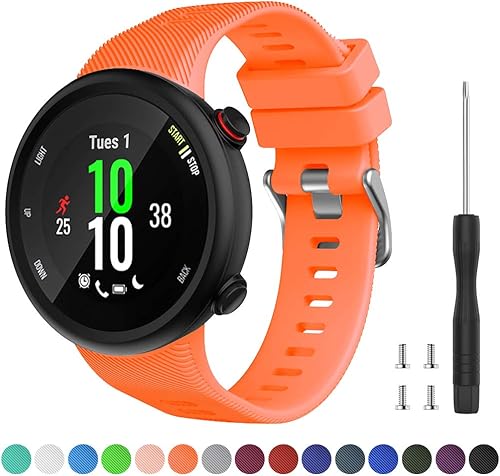 Miniatura 4 de Watbro Compatible con Garmin Forerunner 45, correa de repuesto deportiva de silicona suave, pulsera de fitness para Garmin Forerunner 45 Smartwatch