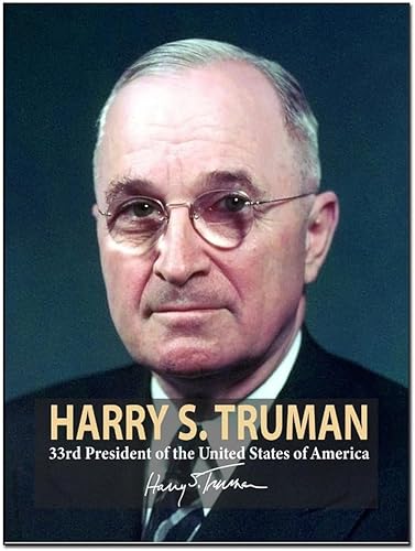 AAHARYA Póster de Harry S Truman con citas inspiradoras de retrato del presidente de Estados Unidos, arte impreso en lienzo (2) lienzo para