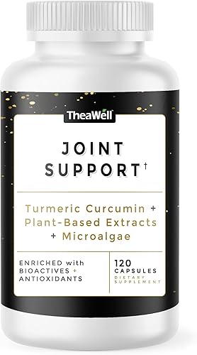 Soporte articular - 120 unidades, curcumina de cúrcuma, extractos a base de plantas, clorella, espirulina, bioactivos y antioxidantes