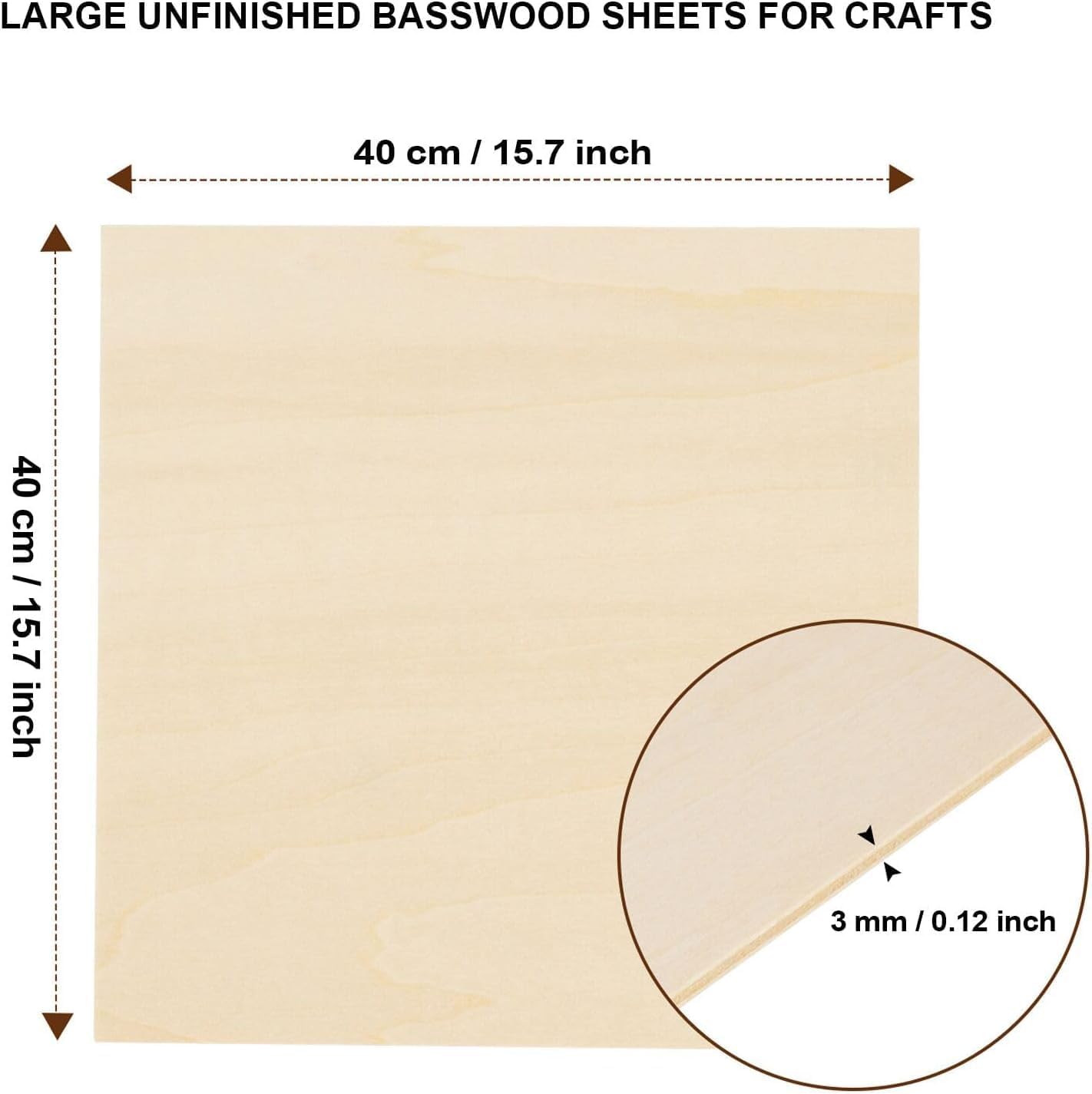 24 pack basswood sheets for crafts 16"x16"x1/8", 3mm thick plywood sheets board for craft, unfinished wood sheet for laser cutting & engraving, wood burining, painting, staining?architectural model 16"x16"x1/8"- 24 pack