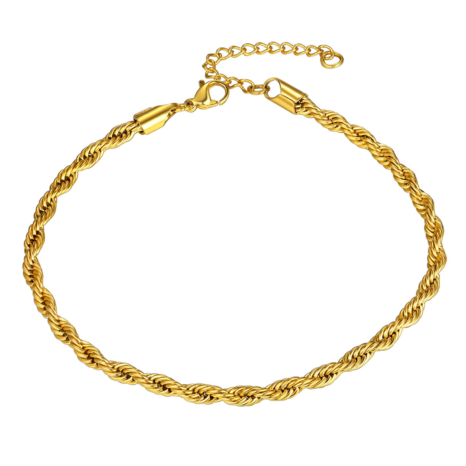 [ChainsHouse] つけっぱなし アンクレット メンズ 人気 k18金 ゴールド ロープチェーン 22cm+5cm 3ミリ レディース アクセサリー