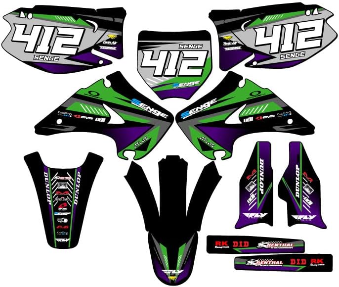 2003-2008 KX 250 Surge Green Senge Graphics Complete Kit with Rider I.D. Compatible with Kawasaki