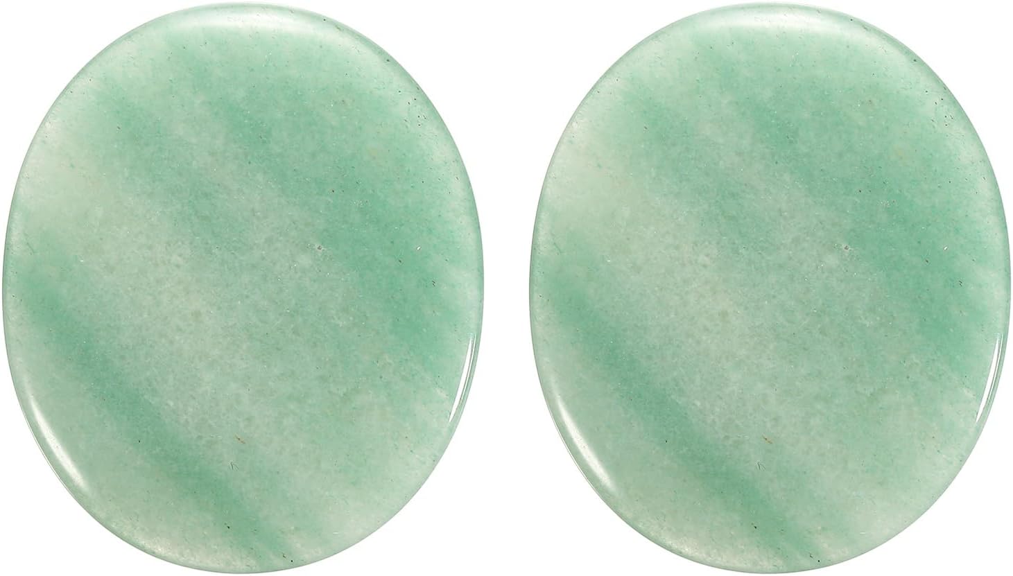 MECCANIXITY 2 Pcs Thumb Worry Stone for Anxiety, Green Aventurine Relief Crystals Hand Thumb Stones Pocket Gems Natural Polished for Yoga Meditation Relief