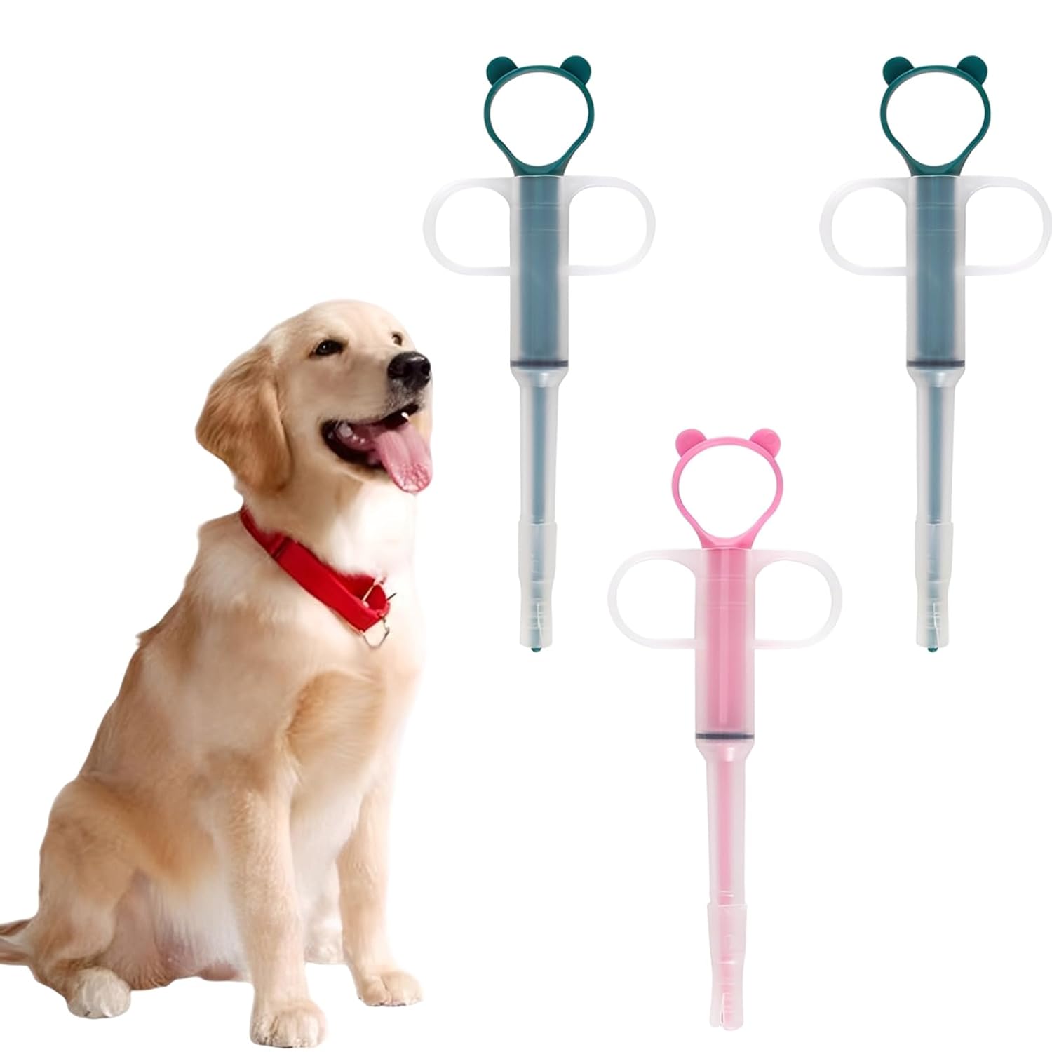 3 PCS Injection Syringe for Feeding, Pet Medicine Feeder for Feeding Small Animals, Green and Pink Syringe Pump for Liquid Medication and Food