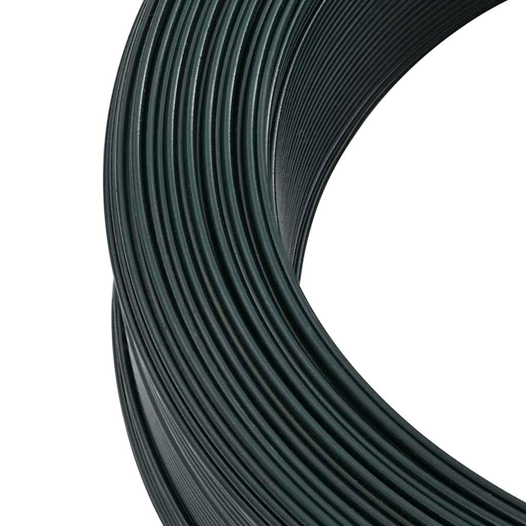 Alambre para valla de 250 m, acero negro y verde, galvanizado con revestimiento de PVC, diámetro de alambre de 2,3 y 3,8 mm, para fijación de postes de vallas, montaje