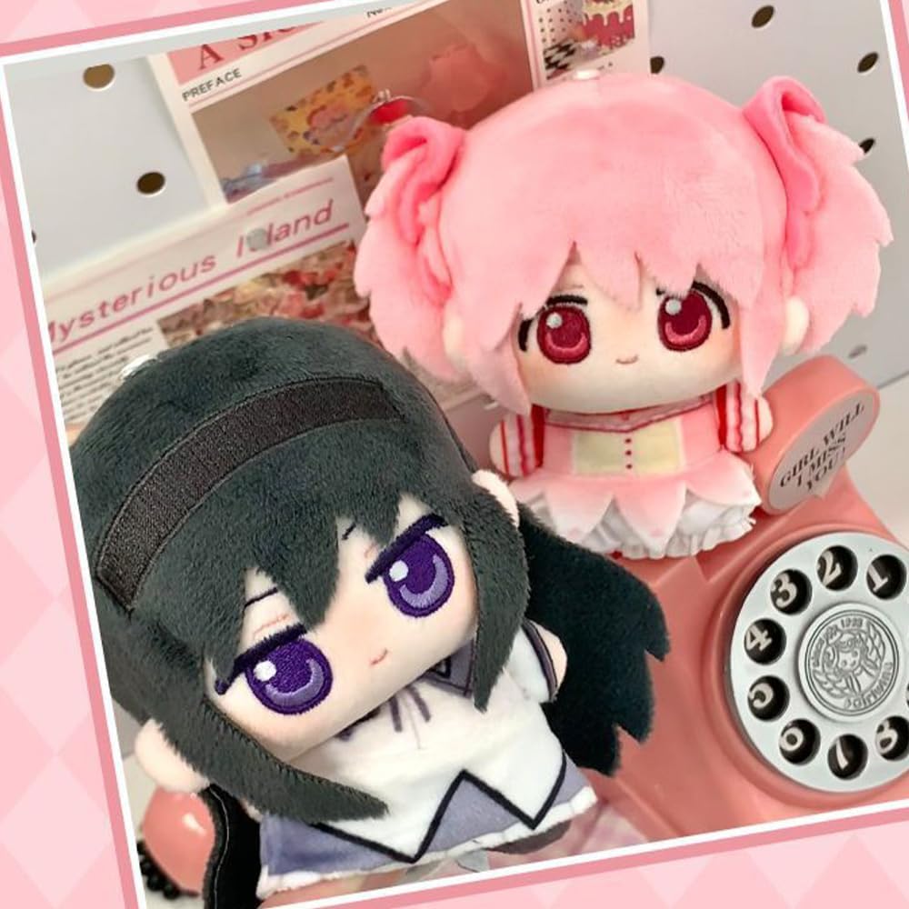 LUNK KanameMadoka Plush Figure Anime Akemi Homura Figure Cartoon Stuffed Doll Pendant Pillow Girl Figurine 10cm/3.94in