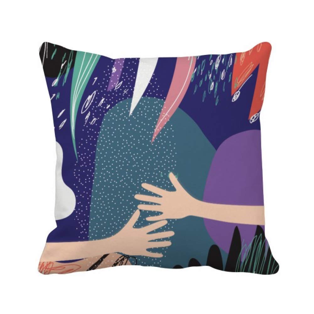 Coussin de couvrir bleu abstract plantes art tendance pour décoration canapé moderne