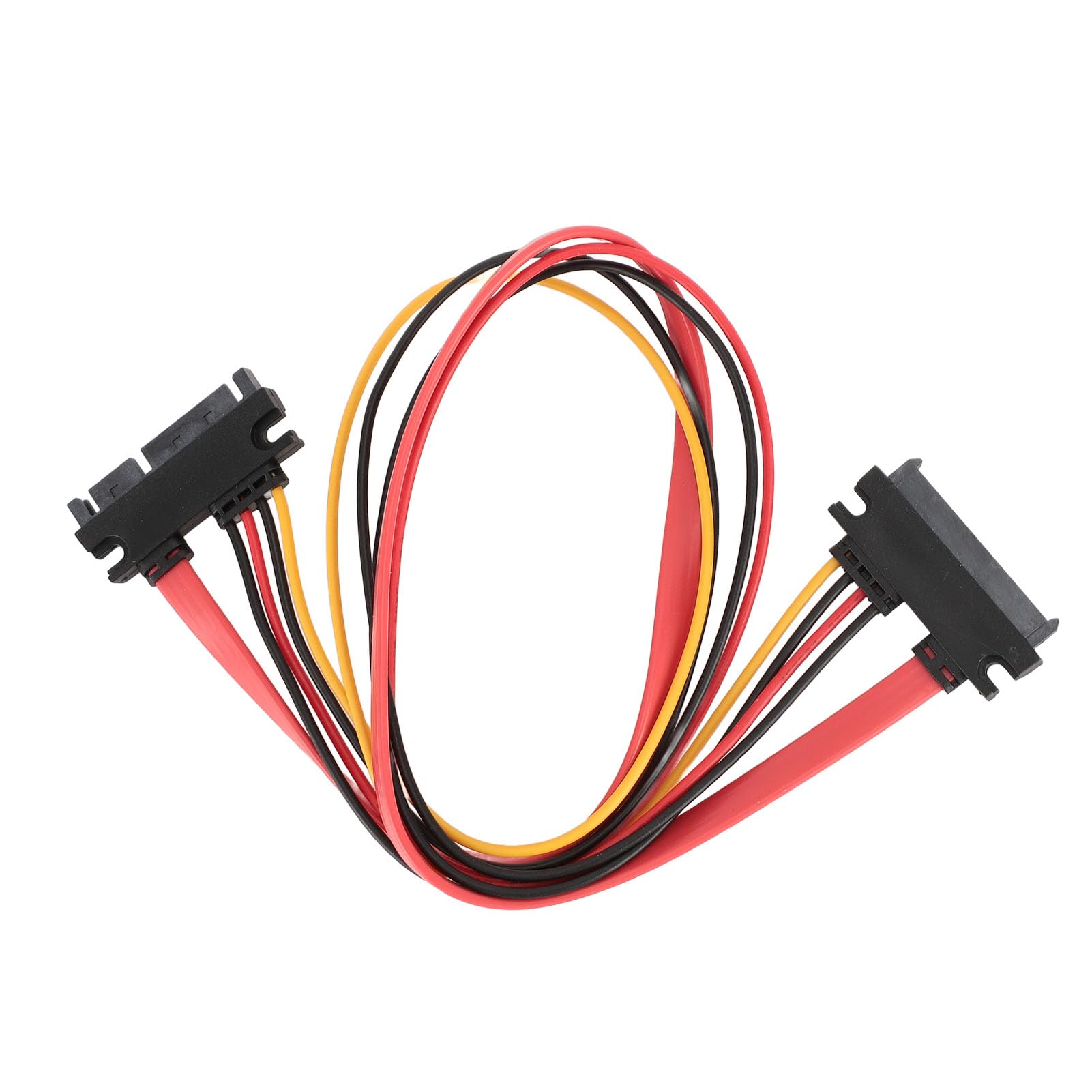 Serial ATA Male to Female Power Extension Cable, 22pin Data Power Combo Cable PVC Copper Flexible Cabling for PC (30cm / 11.81in) (50cm / 19.69in)