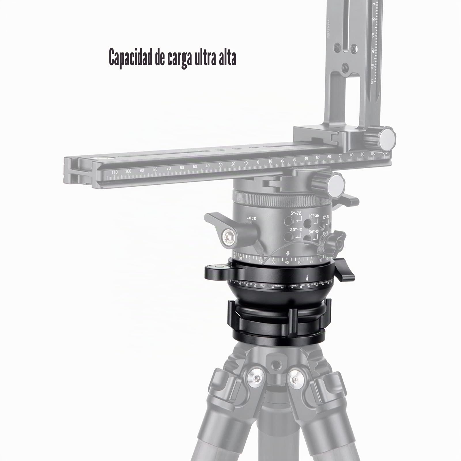 SUNWAYFOTO LB-68R 360 - Cabezal de trípode con base de nivelación panorámica, capacidad de carga de 10 kg