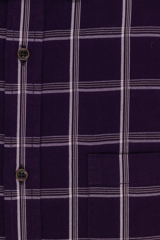 Image of 7-DAYS Men's Premium Check Shirt - 100% Cotton, Tailored Fit (Between Slim & Regular), Full Sleeve, with Pocket - Smart Office & Casual Look