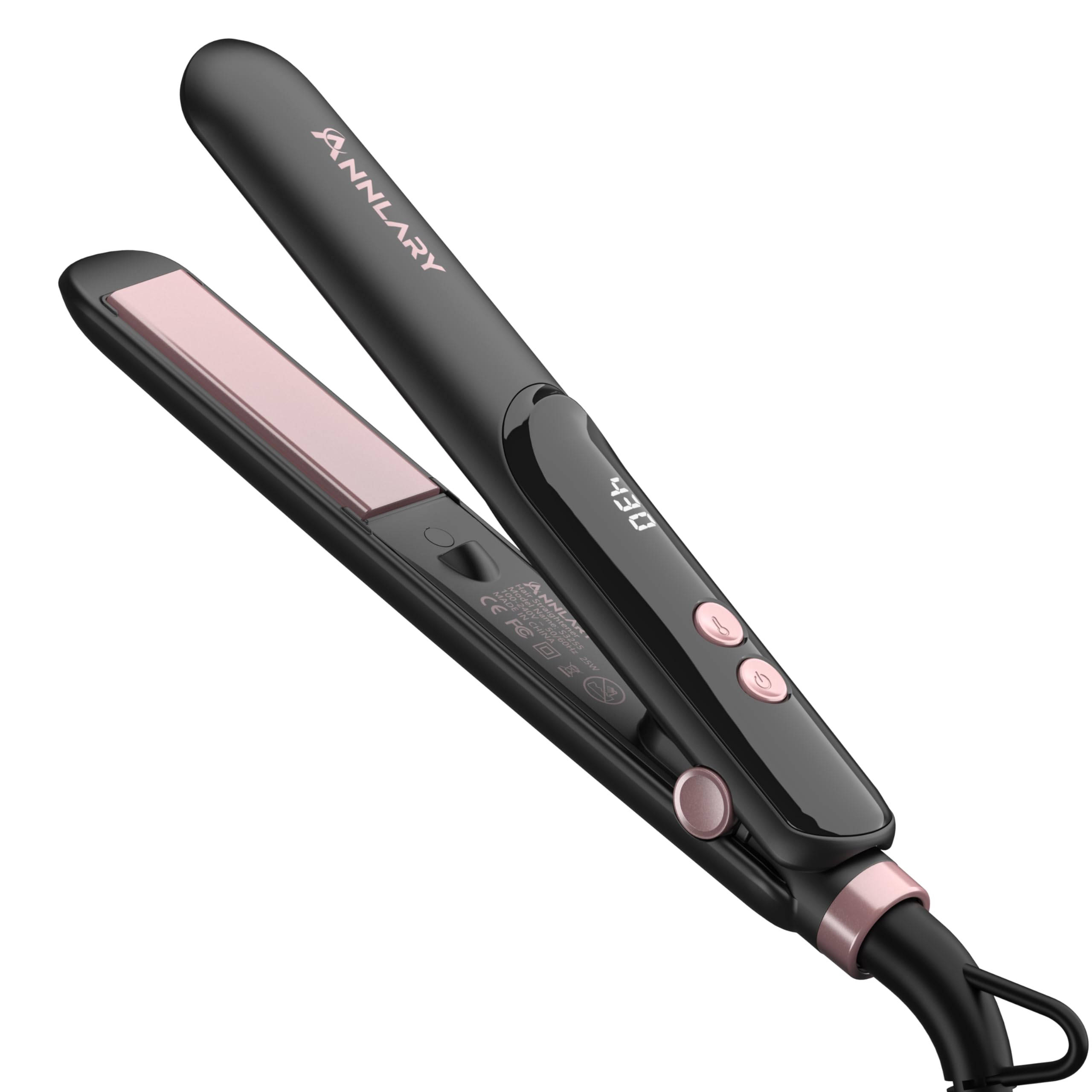Photo 1 of ANNLARY Mini Hair Straightener - Black/Rose Gold