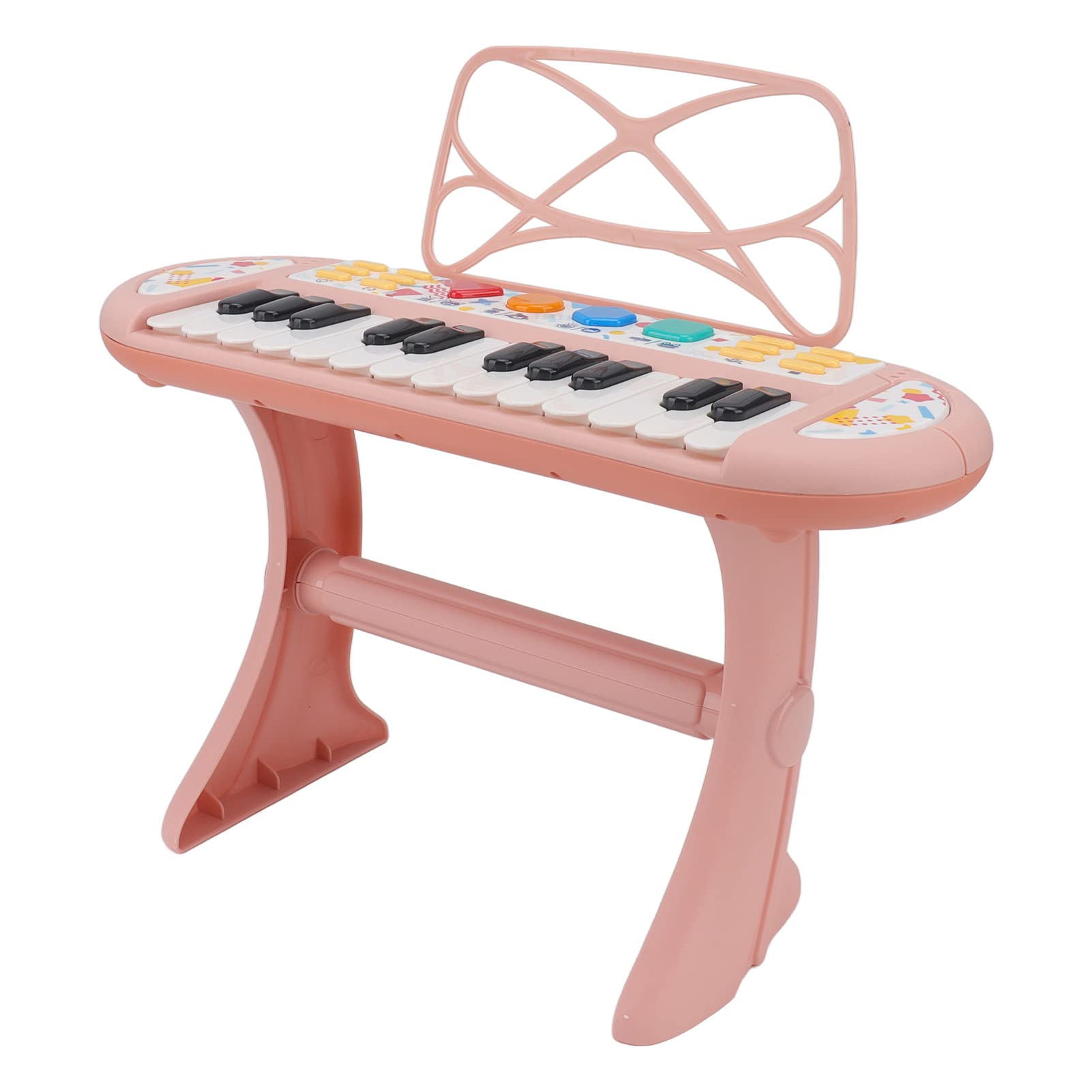 Teclado de Piano para Niños de 24 Teclas, con Soporte Desmontable | Piano de juguete electrónico con altavoz, juguetes de aprendizaje musical para niños pequeños principiantes, instrumentos