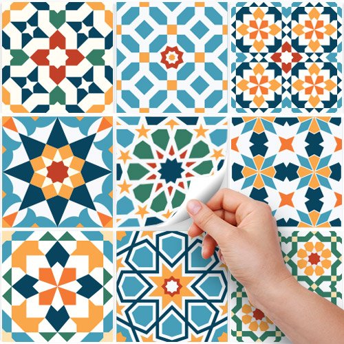 RE-COVERTILES Bathroom and Kitchen Tile Stickers, 24 Pcs, 10 x 10 cm, PS00112, Waterproof PVC Wall Decoration - Image 2