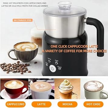 700mL Electric Milk Frother and Steamer, Hot & Cold Foam Maker for Lattes, Cappuccinos & Macchiatos with Auto Shut-Off, Frother Jug for Coffee, Hot Chocolate and Almond Milk (24.7oz)