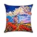 WEIANG Fundas para Cojines De Dos Caras Cojín Decorativos Venecia Ciudad Paisaje Bosque de otoño Almohadas para Casa Sofá 45x45cm