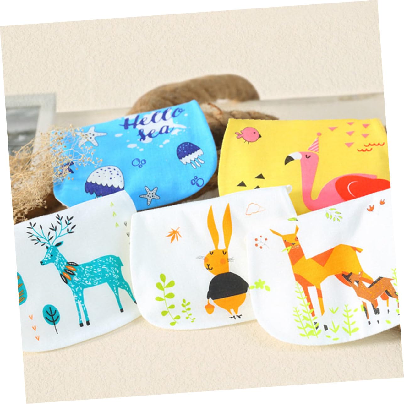 PRETYZOOM 10 Pièces Serviette De Sueur Pour Enfants Bavoirs Pour Bébé Bavoirs Pour Bébé Serviette De Pour Enfants Gants De Toilette Pour te D'Allaitement Impression