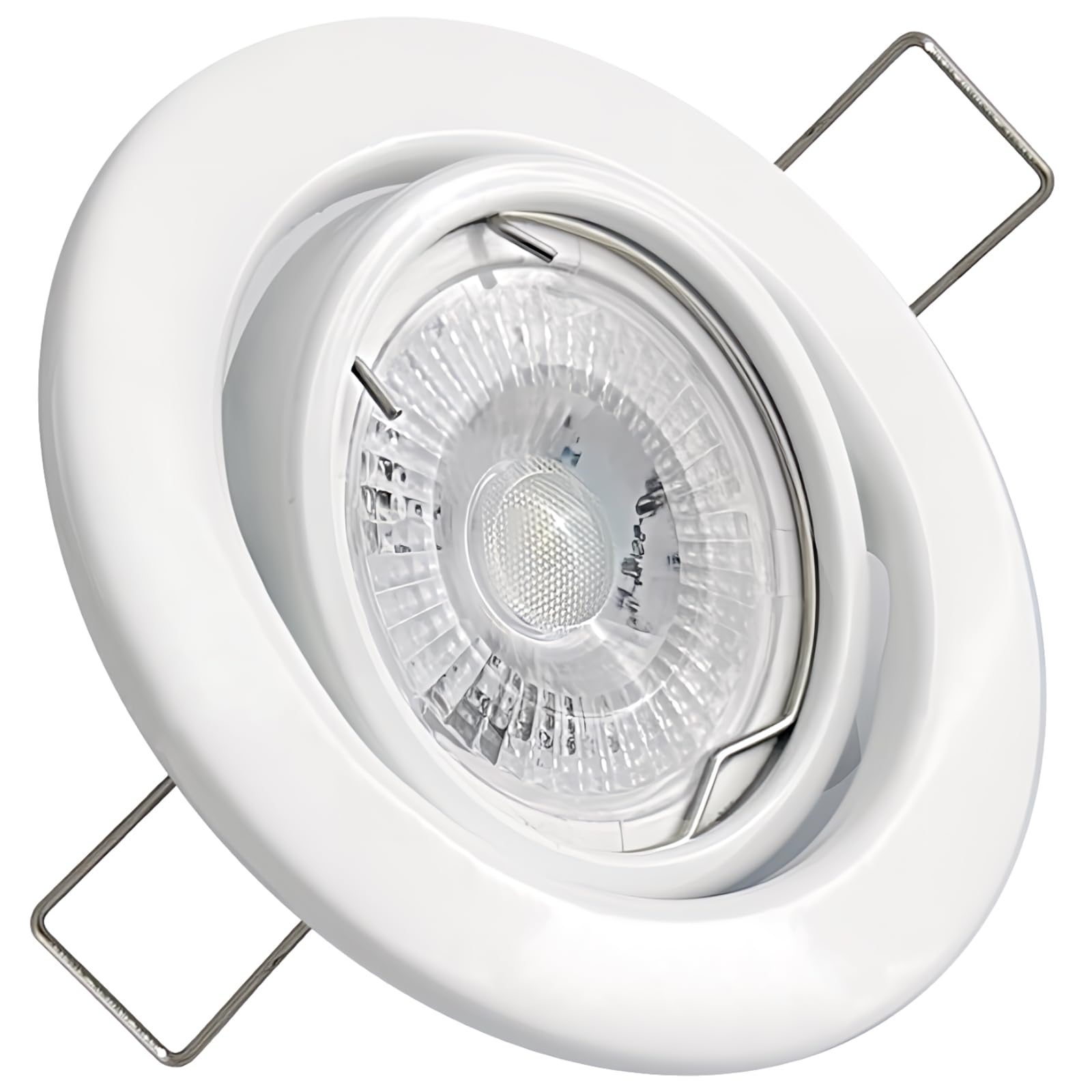 6er Set LED Einbaustrahler 12V – schwenkbar, 3W MR16, neutralweiß (4000k, 250 lm), inkl. Trafo & 120 cm AMP-Kabel, 55 mm Einbautiefe, für 65–75 mm Bohrloch, IP20 – für Decken im Wohnraum, Flur, Küche.