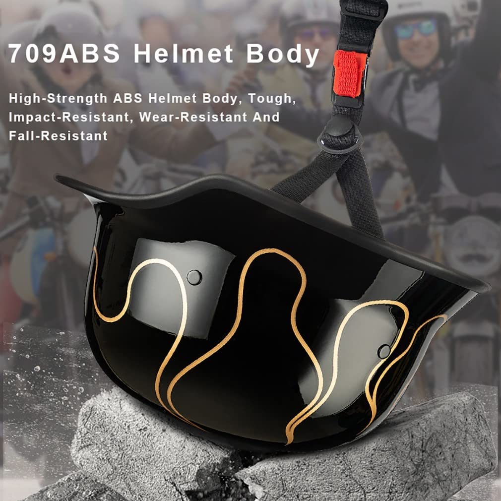 HZIH Casque De Moto De Style Vintage Casquette De Baseball Adultes Casques De Moto Ouverts Demi