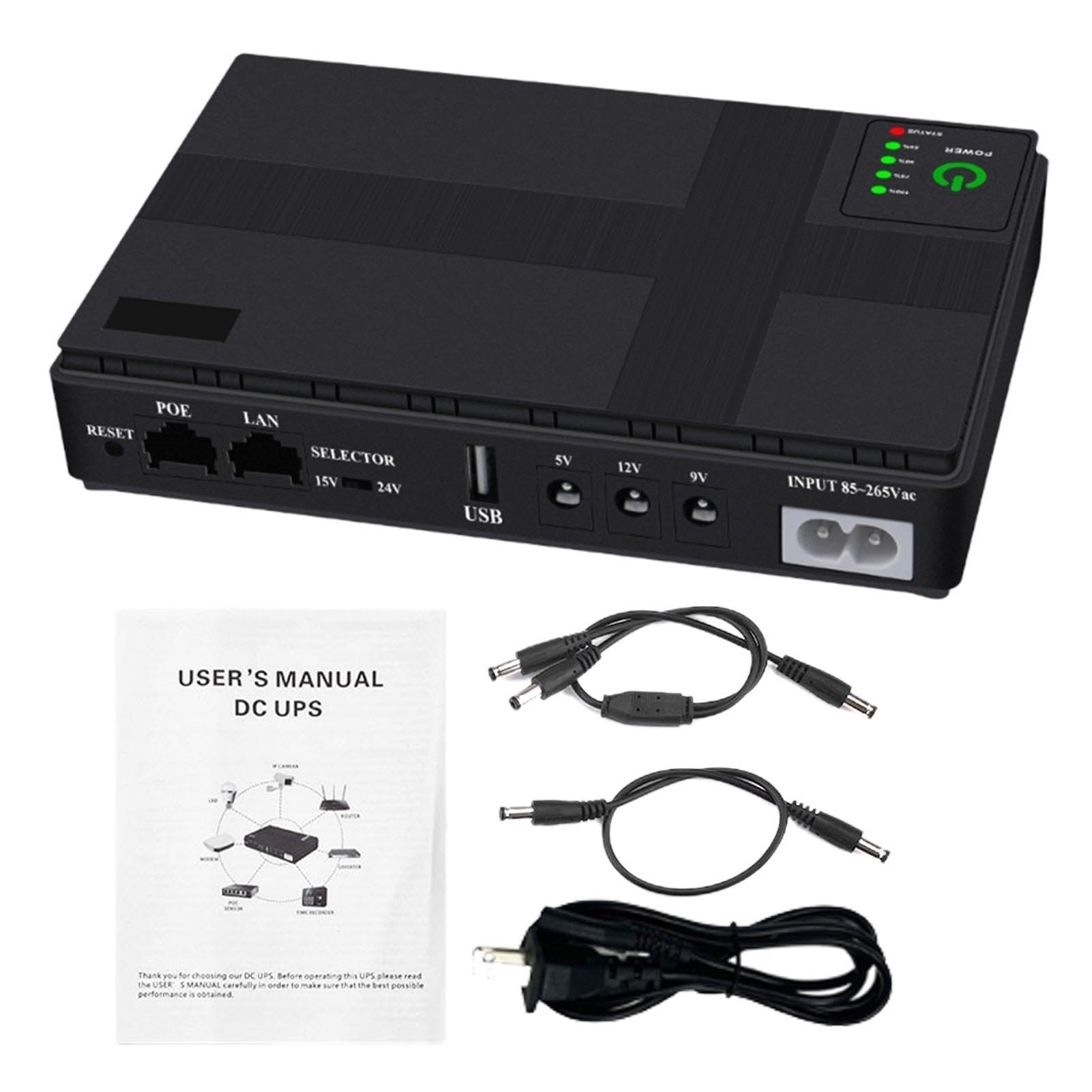 Batterie de secours pour caméra de sécurité – Batterie de secours portable pour routeur, batterie de secours UPS | Bloc de batterie de sortie de haut-parleur d'alimentation de modem pour lumière LED