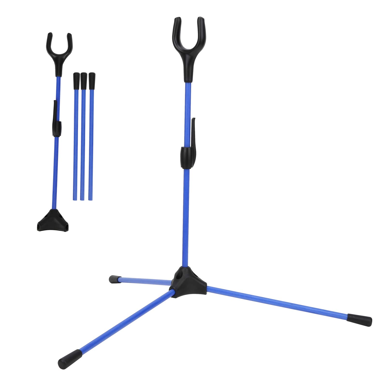 Soporte de Arco, Soporte de Arco recurvo Plegable para Tiro con Arco, Soporte de Arco Recto para Caza, Deportes al Aire Libre(Azul)