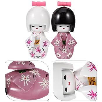 Amazon.co.jp: DECHOUS こけし 日本 人形 着物 木製 和風