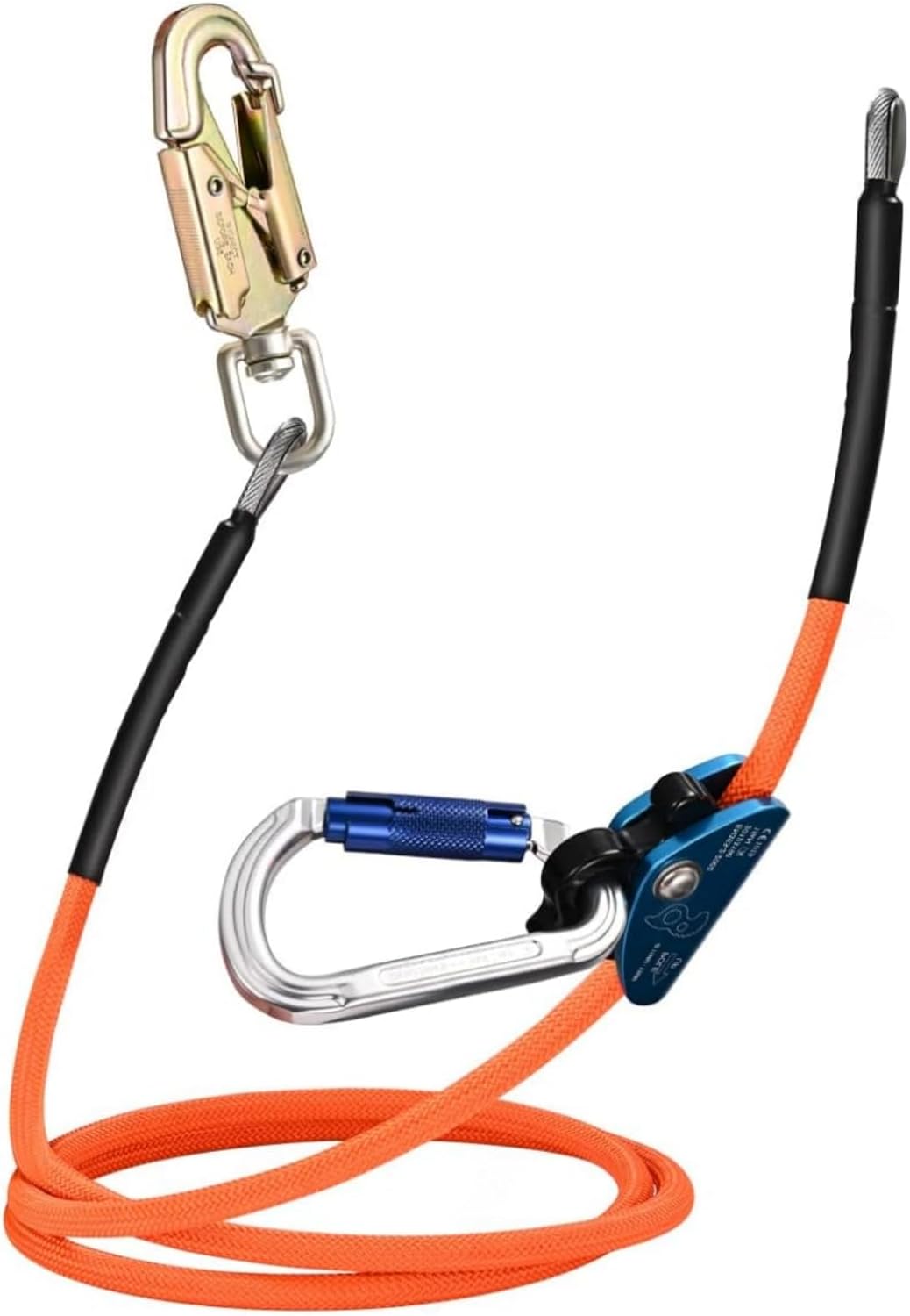 SEAAN Tree Climbing Flipline Kit 1/2'' x 10FT Arborist Flip Line Tree Climbing Lanyard Steel Core Rope - Adjustable, Better Grab, Low Stretch, Cut Resistant