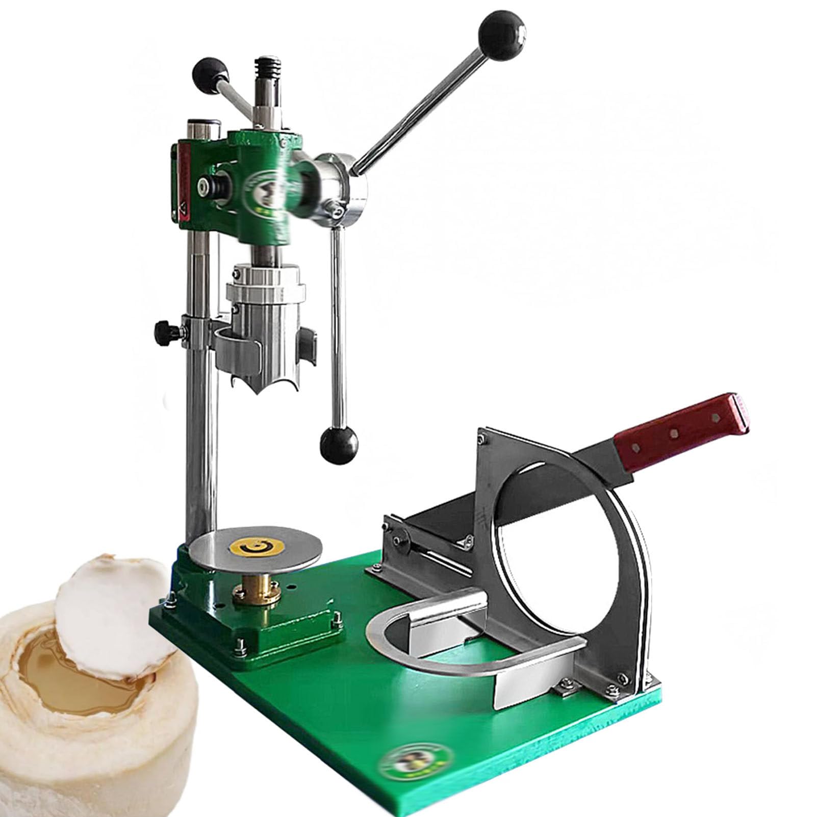 Oiyekntd Coconut Opener Tool, Manual Coconut Opener Machine Hand Press Driller Opener Coconut Opening Machine Coconut Hole Open 2.36" Diameter, for Fresh Coconut 3Handle