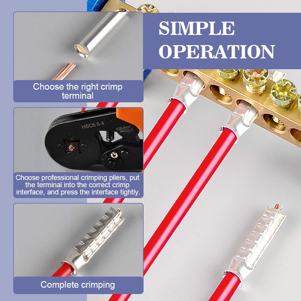 100 Terminali Ad Anello In Ottone M4 - Per Crimpatura Cavi, Isolati, Anti-Umidità E Polvere