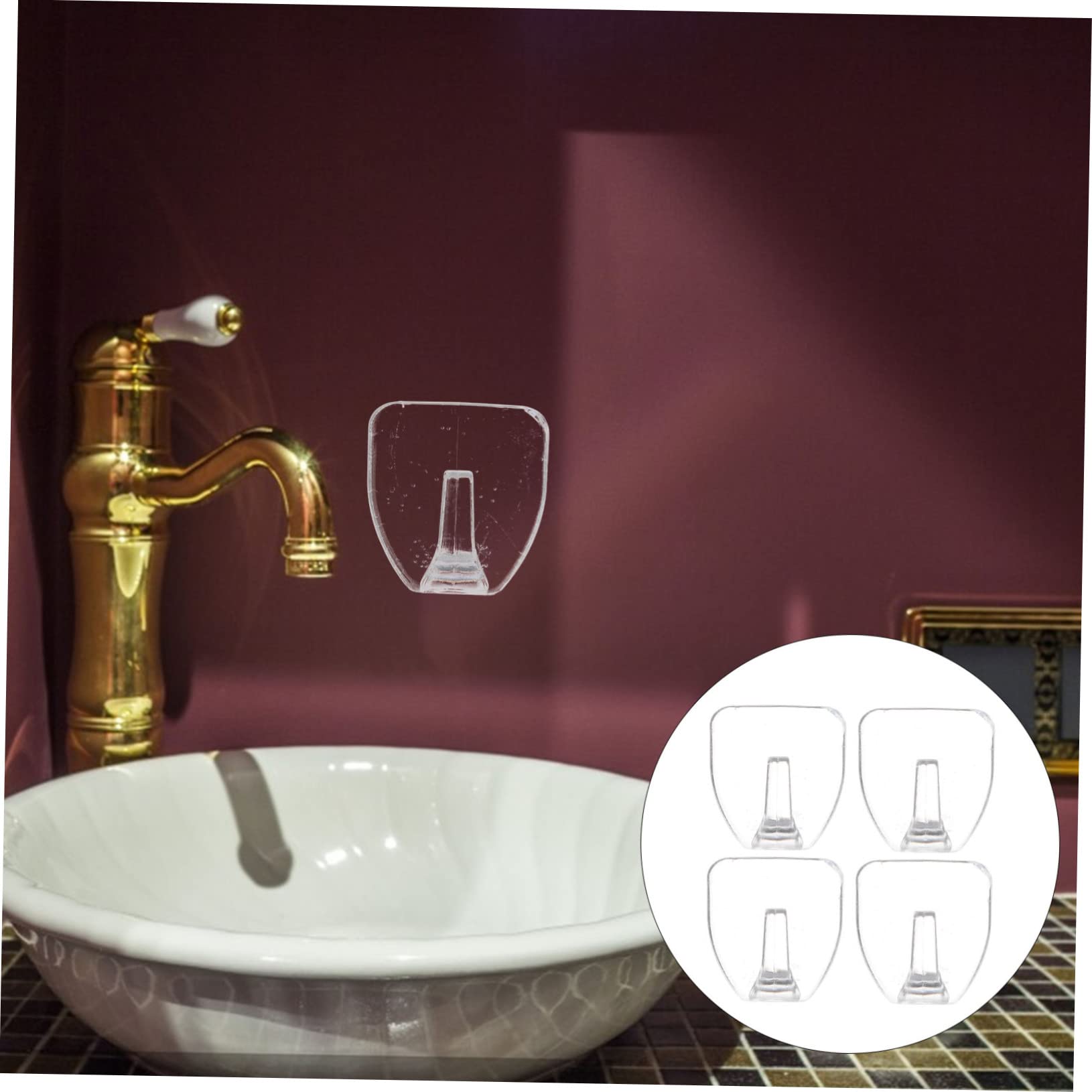 Mikikit 40pezzi Ganci Adesivi Trasparenti Da Parete Da Ganci Pratici Per Asciugamani e Accessori Cucina e Bagno Resistenti Su Superfici Lisce