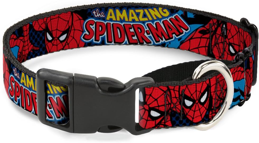 Buckle-Down Canine Collar Martingale Superb Spider Man 11 to 17 Inches 1.0 Inch Large