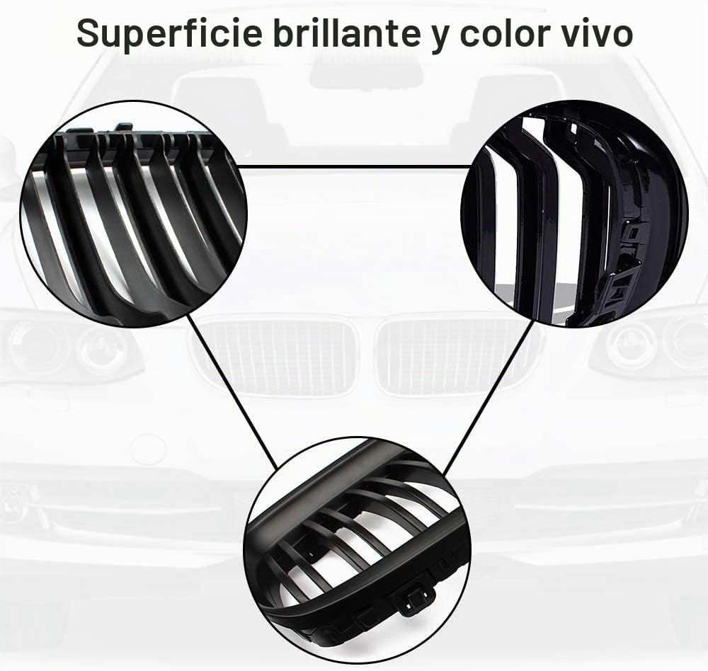 E60 E61 Rejilla de radiador para BMW Serie 5 E60 E61 M5 Parrilla Serie 5 E60 E61 riñones Dobles Negro 2003-2009