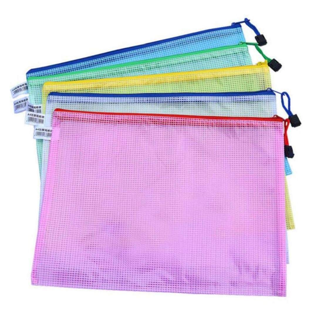 Pinicecore 1Pc A3 Waterproof Plastic Zipper Paper File Folder Book Pencil Pen Case Bag File Document Bag For Office Student Supply