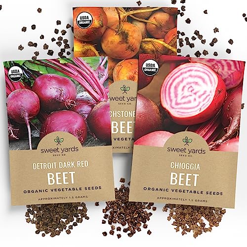 Organic Beet Seeds Variety Pack - Non-Gmo Usda Certified Organic Open Pollinated Heirloom Usa Seed Packets #TOP28