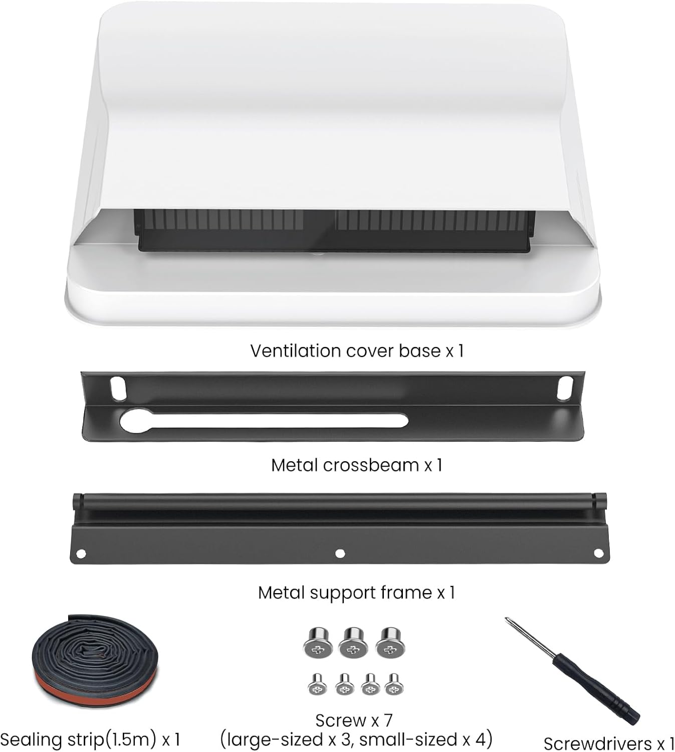 14 Inch Universal RV Roof Vent for Trailer, Camper, Motorhome - Durable RV Vent Covers for Roof with Continuous Ventilation & Weatherproof Design (White)