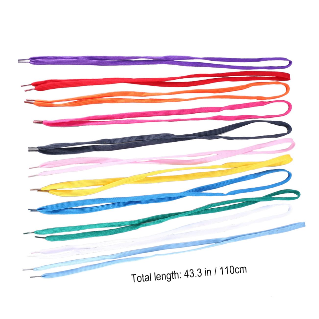 Lacets Plats de Chaussures de Sport Colorés, Lot de 12 Paires