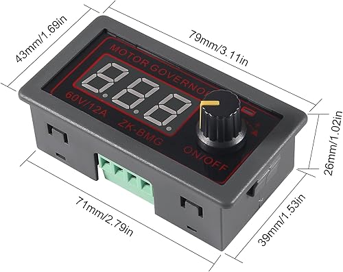 Miniatura 5 de UMLIFE Controlador de velocidad del motor, PWM DC 12V 24V 60V 500W Regulador de velocidad ajustable con interruptor giratorio variable continuo PWM